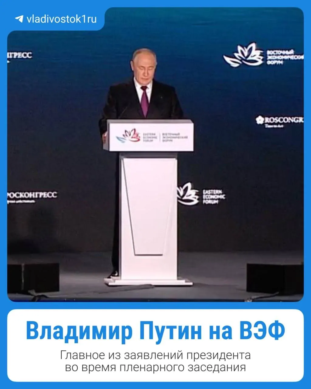 Президент Владимир Путин принял участие в пленарном заседании Восточного экономического форума во Владивостоке; ключевые тезисы и обсуждаемые вопросы — в кратком обзоре.
